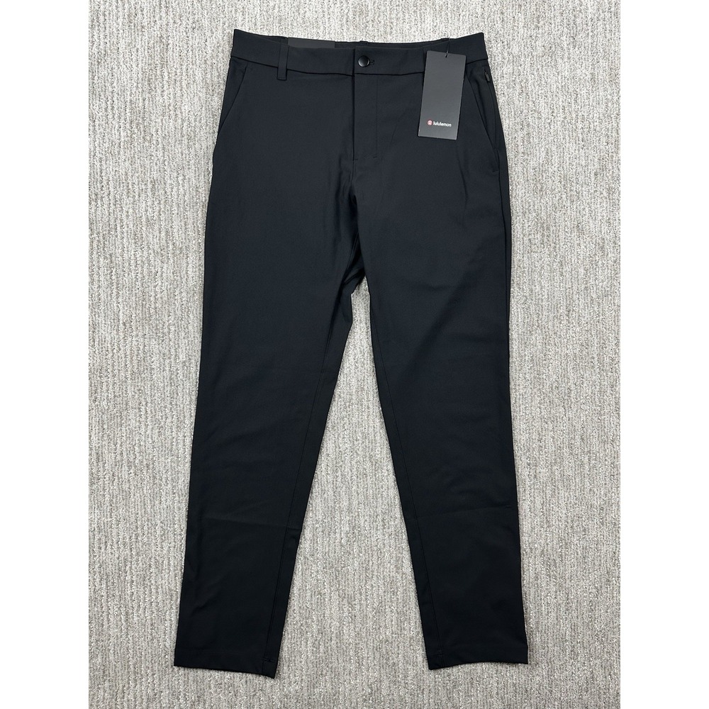 NWT Lululemon Mens Black Commission Classic-Fit Pant Warpstreme 31x32